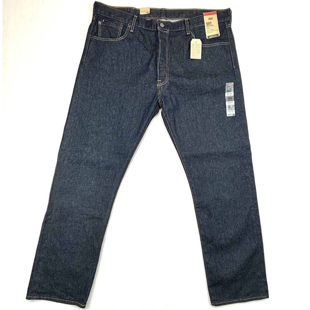 Levi’s 501 Original Fit Stretch Jeans Men’s 40x32 Dark Wash NWT Straight Leg
